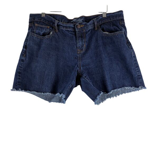 Old Navy Flirt Cut Off Jean Shorts Women's 14 Dark Wash Blue Outdoors Summer - Picture 1 of 10